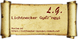 Lichtnecker Gyöngyi névjegykártya